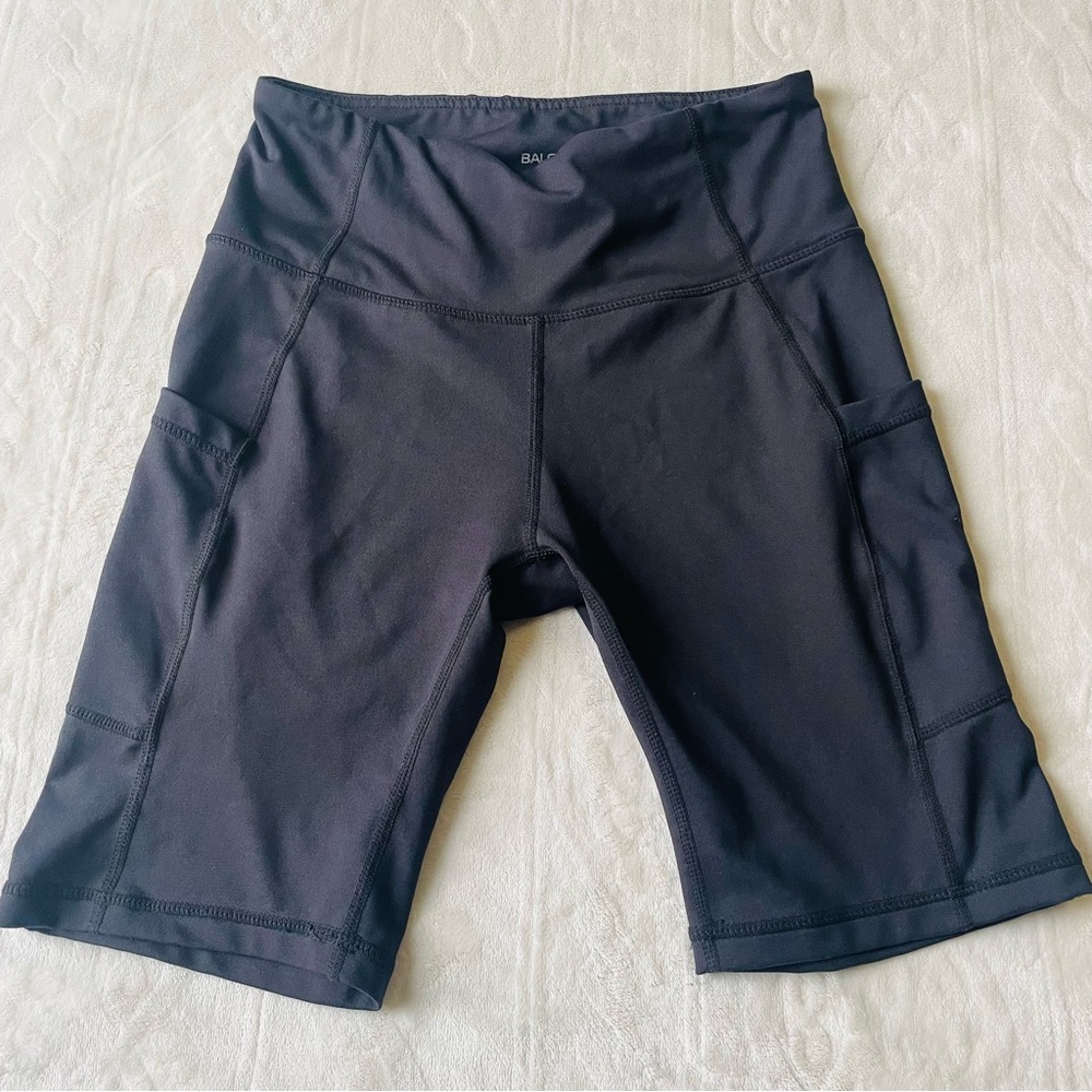 Baleaf Women’s Biker Shorts Black Size Small High Waist Compression Pocket Gym
